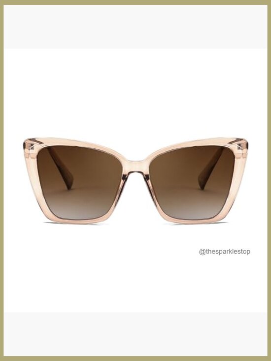 Polarized Retro Square Cat Eye Sunglasses with Metal Temples main image 7